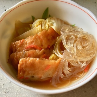 レンチンでもう一品【白菜とさつま揚げと春雨の煮物】